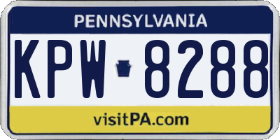 PA license plate KPW8288