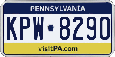 PA license plate KPW8290