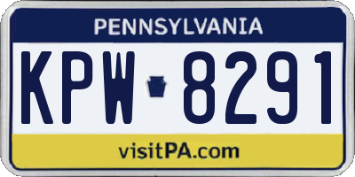 PA license plate KPW8291
