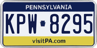 PA license plate KPW8295
