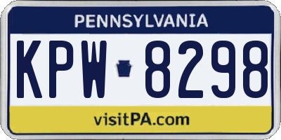 PA license plate KPW8298