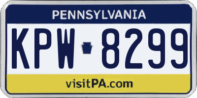 PA license plate KPW8299