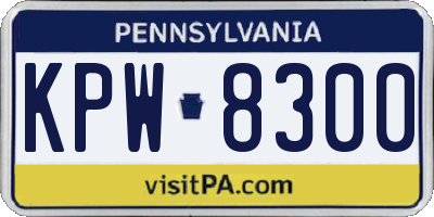 PA license plate KPW8300