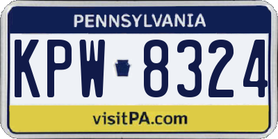 PA license plate KPW8324