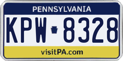 PA license plate KPW8328