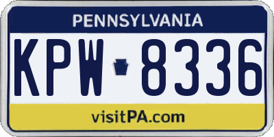 PA license plate KPW8336