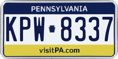 PA license plate KPW8337
