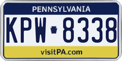 PA license plate KPW8338