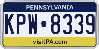 PA license plate KPW8339