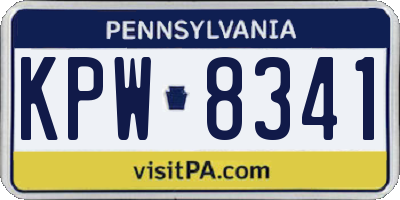 PA license plate KPW8341