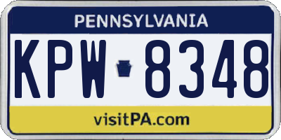 PA license plate KPW8348