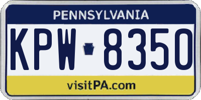 PA license plate KPW8350