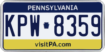 PA license plate KPW8359