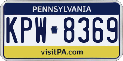 PA license plate KPW8369