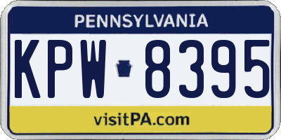 PA license plate KPW8395