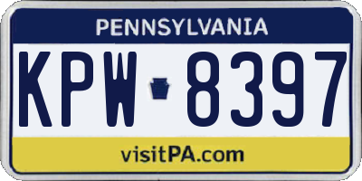 PA license plate KPW8397