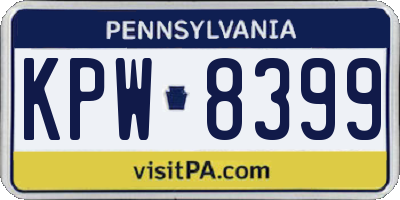 PA license plate KPW8399