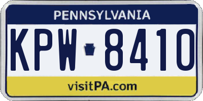 PA license plate KPW8410