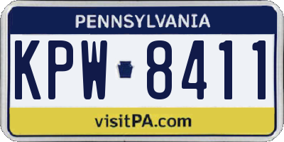 PA license plate KPW8411