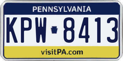 PA license plate KPW8413