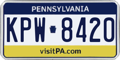 PA license plate KPW8420