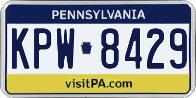 PA license plate KPW8429