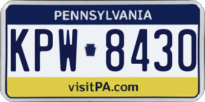 PA license plate KPW8430