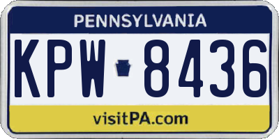 PA license plate KPW8436