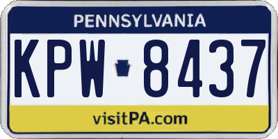 PA license plate KPW8437