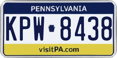 PA license plate KPW8438