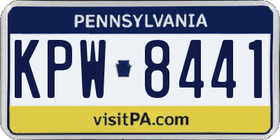 PA license plate KPW8441