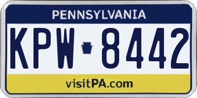 PA license plate KPW8442