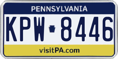 PA license plate KPW8446
