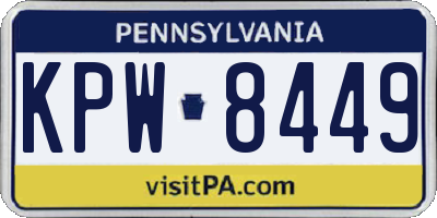 PA license plate KPW8449
