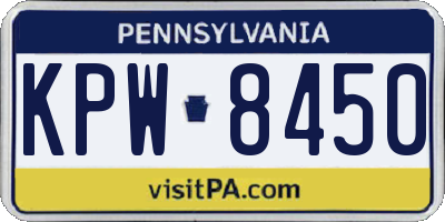 PA license plate KPW8450