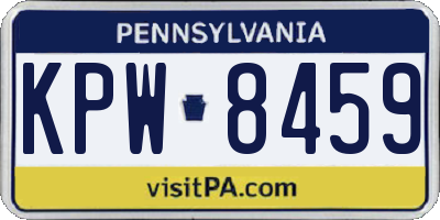 PA license plate KPW8459