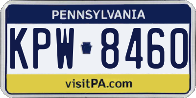 PA license plate KPW8460
