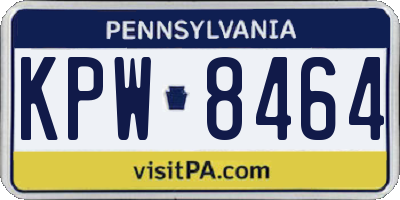 PA license plate KPW8464