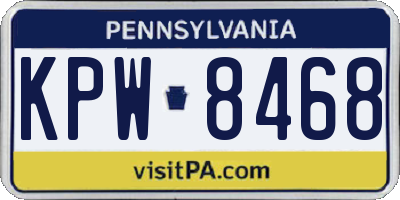 PA license plate KPW8468
