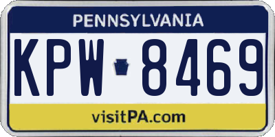 PA license plate KPW8469