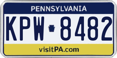 PA license plate KPW8482