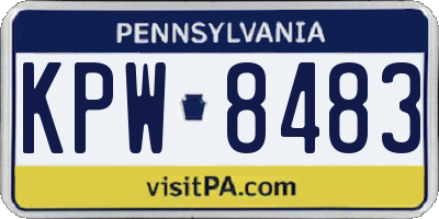 PA license plate KPW8483