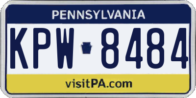 PA license plate KPW8484