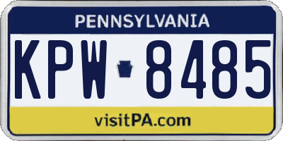 PA license plate KPW8485