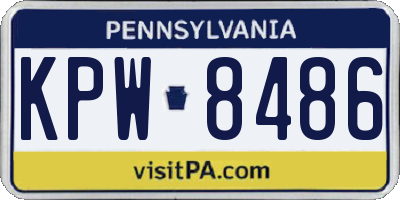 PA license plate KPW8486