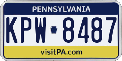 PA license plate KPW8487