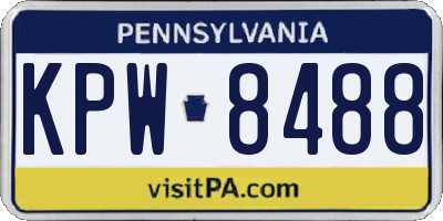 PA license plate KPW8488