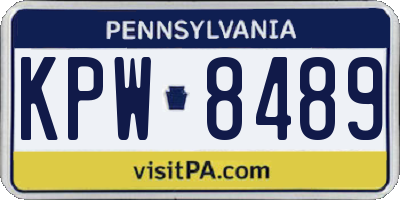 PA license plate KPW8489