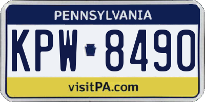 PA license plate KPW8490