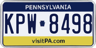 PA license plate KPW8498